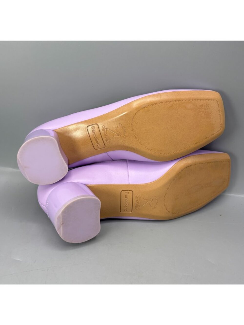 Franco Sarto Natalia Pumps Womens 7.5 Purple Leather Stylish Bow Detail Slip On - Picture 6 of 9